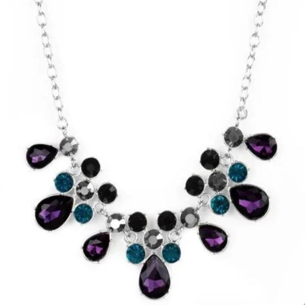 Paparazzi Debutante Drama Purple Necklace and Earring Set